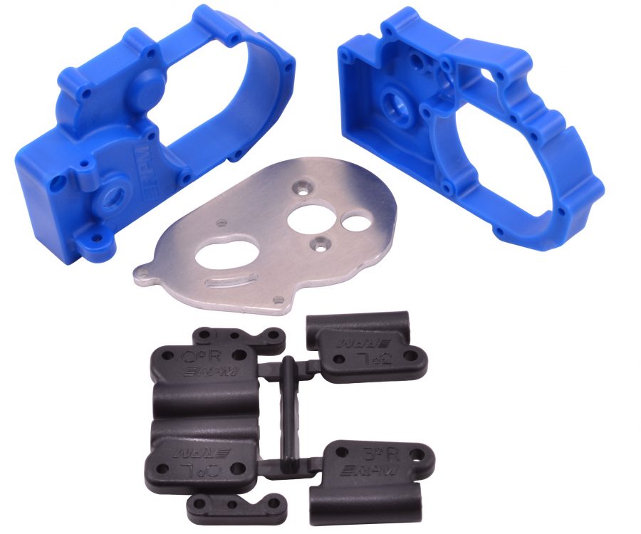 Blue Gearbox Housing and Rear Mounts for Traxxas 2wd Vehicles